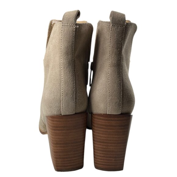 Nine West Birds Tan Suede Upper Ankle Bootie Western Pointed Toe Size 9.5 M - Picture 7 of 16